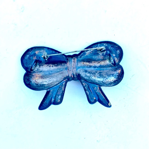 Sterling Silver Bow Pin - Picture 2 of 2